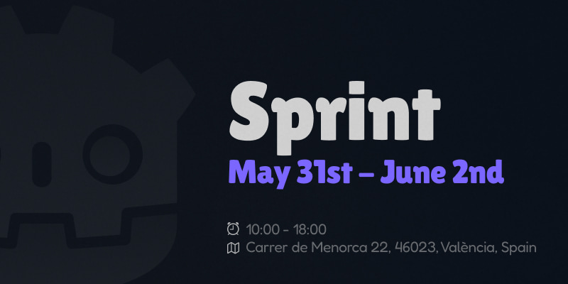 Godot Sprint Valencia 2023 event banner