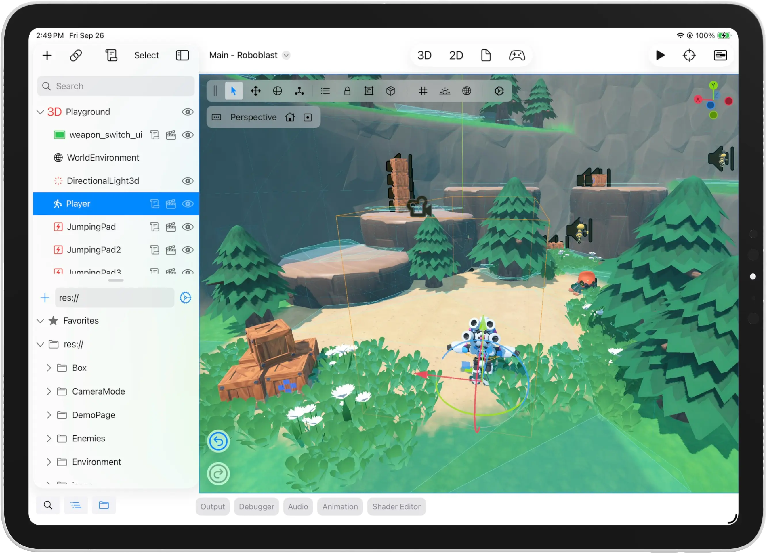 Screenshot of Xogot running on an iPad.