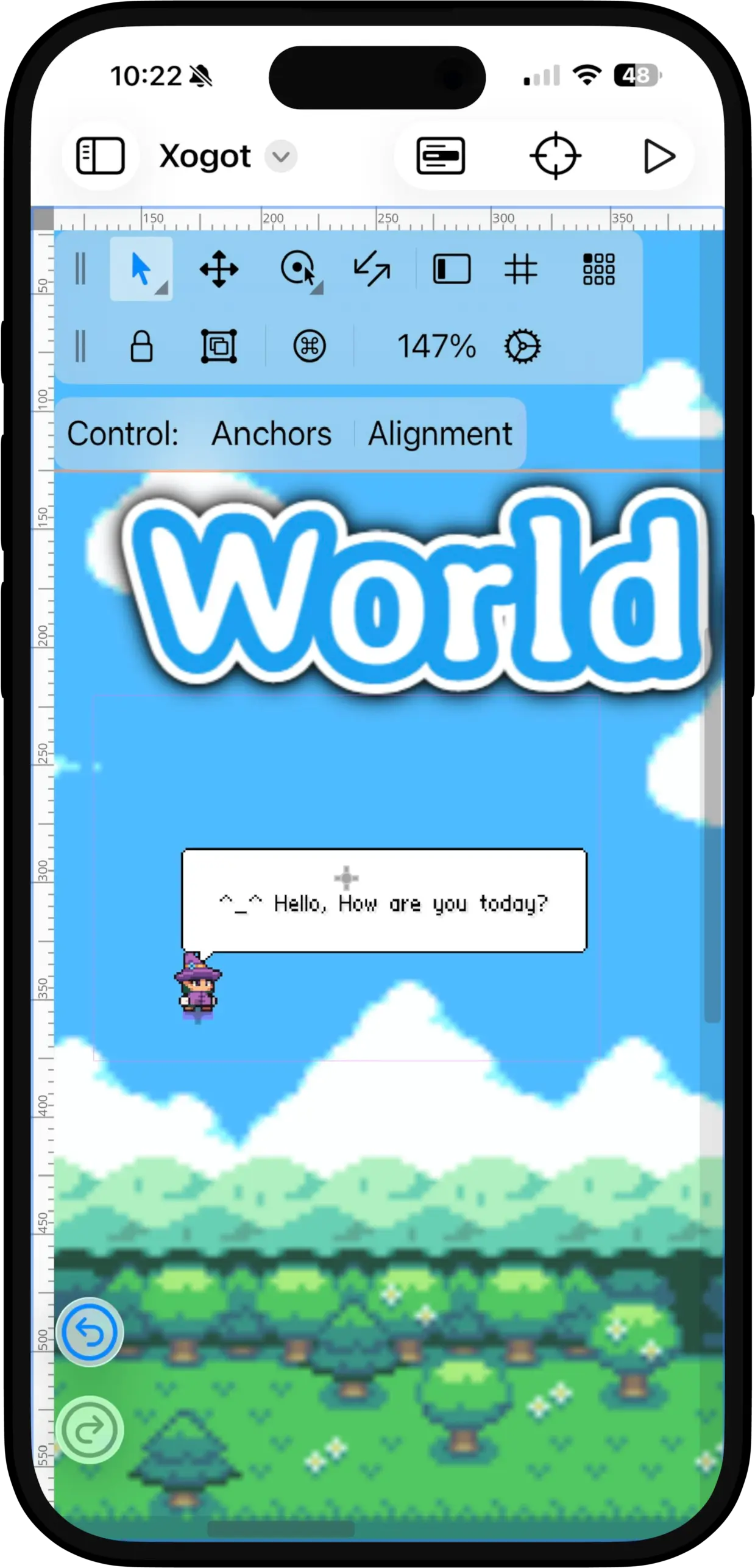 Screenshot of Xogot running on an iPhone.