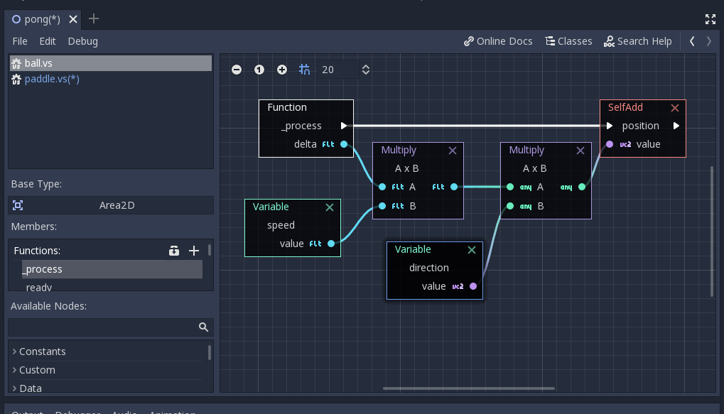 Godot variables. Игровой движок Godot. Godot engine визуальное программирование. Godot engine Интерфейс. Визуальное программирование UI.