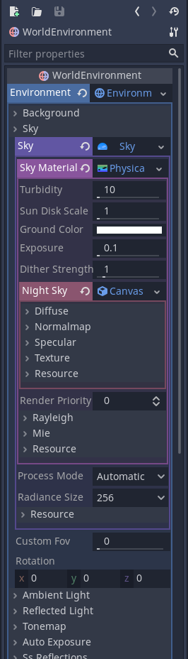 New colored sub-resource edition in the Inspector