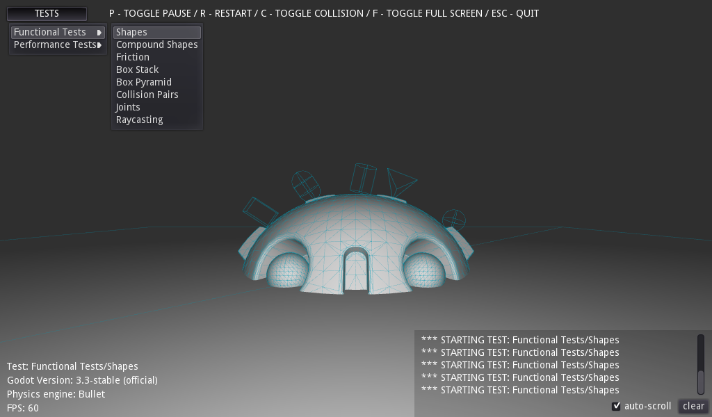 Example of test from the 3D physics tests project