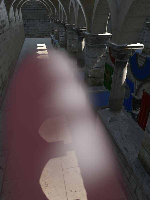 Less detailed light shafts at default settings