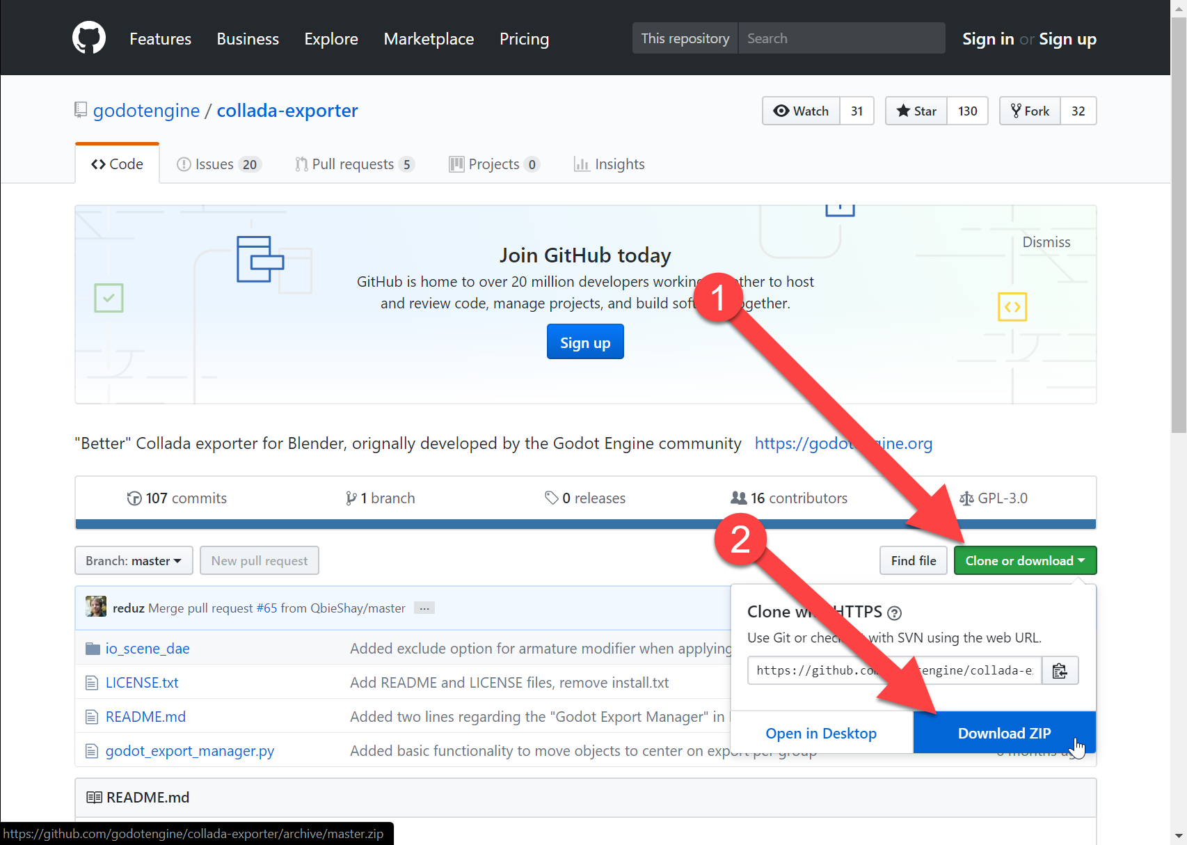 Downloading the Better Collada plugin