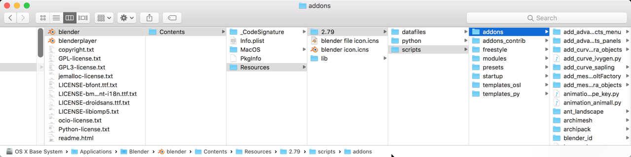 Copying io_scene_dae folder on macOS