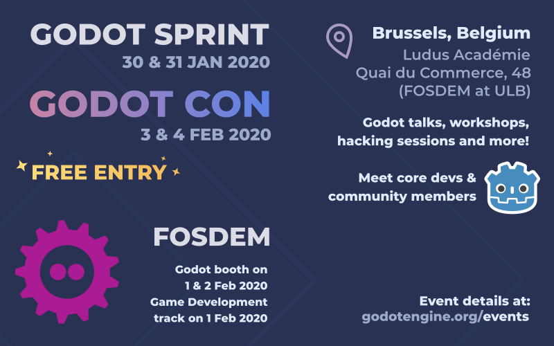 Godot Sprint Brussels 2020 event banner