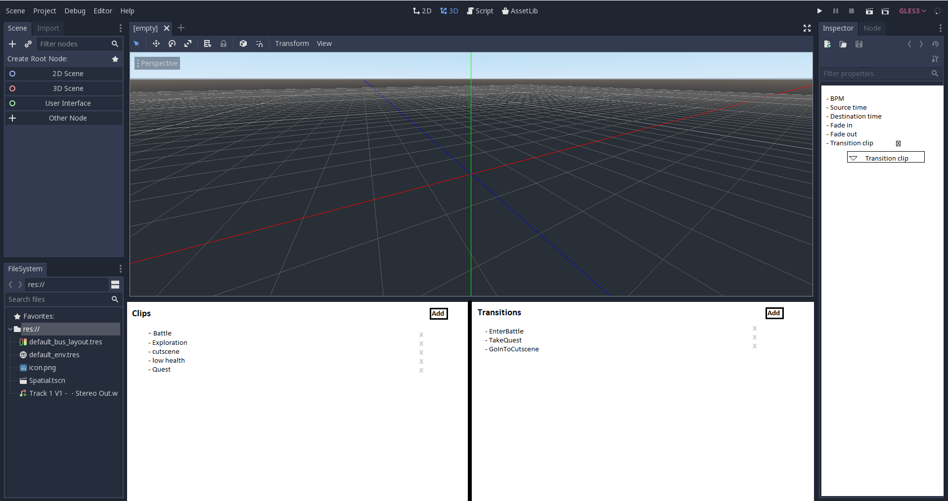 Mockup of AudioStreamTransitioner interface