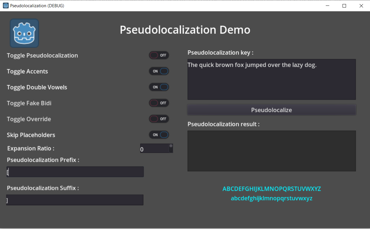 Pseudolocalization disabled