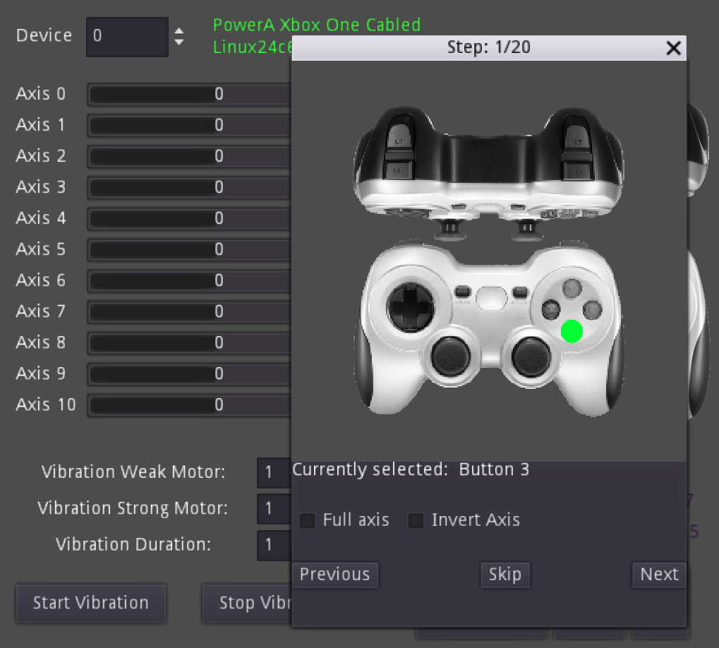 Remapping UI in joypads demo