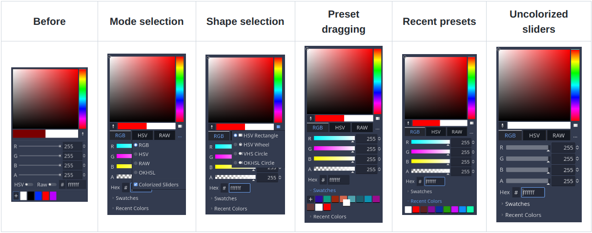 Improved UX of ColorPicker