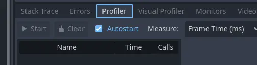 Auto start checkbox in profiler