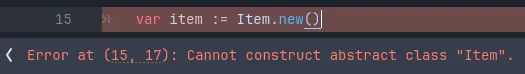 Abstract class instantiation error