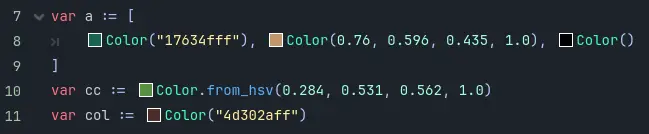 Inline color picker