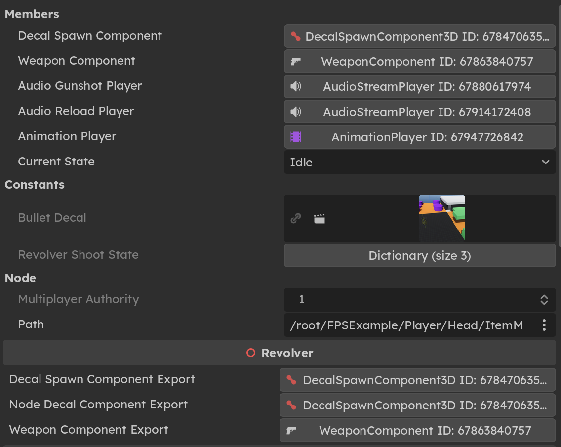 Class names shown in the remote inspector, with object ID still visible