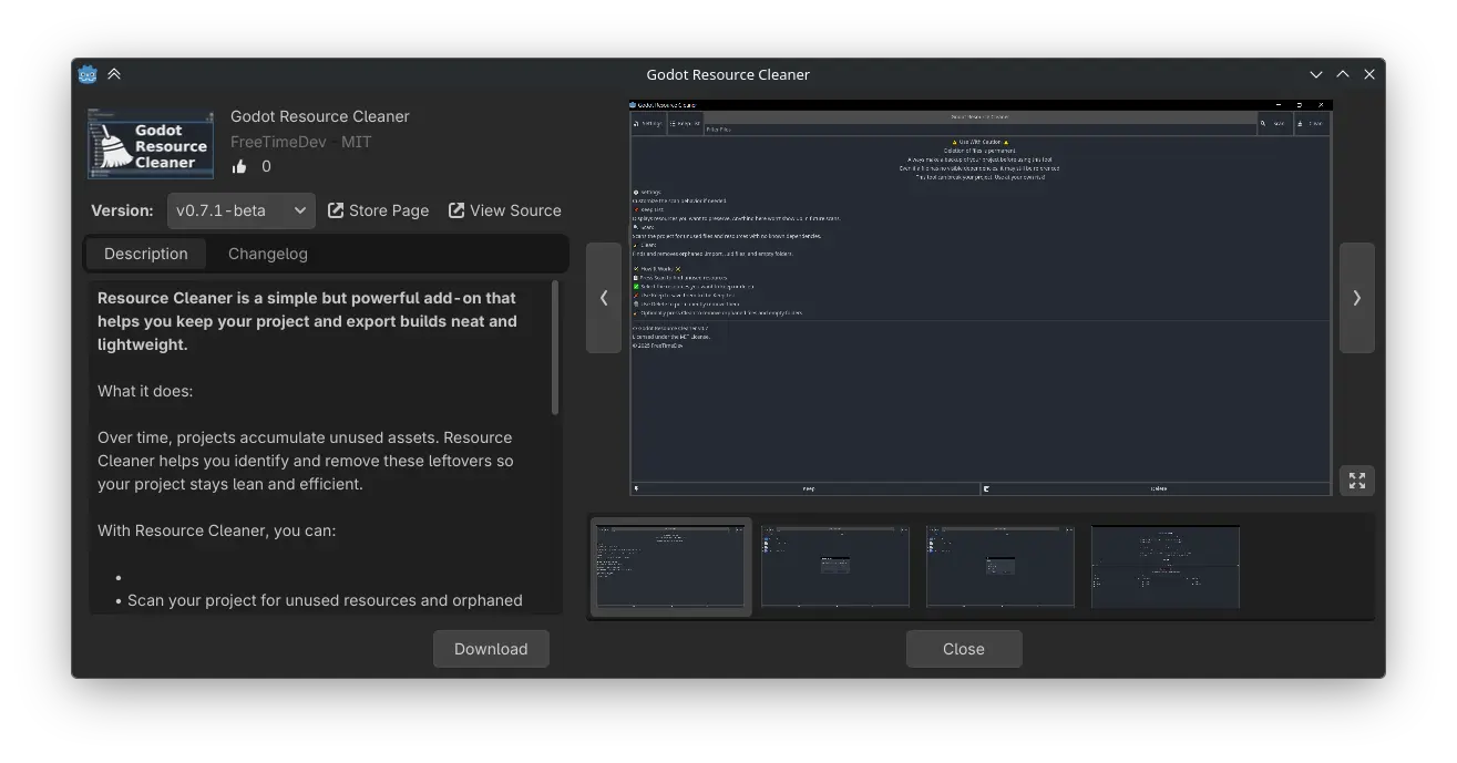 Showcase of an asset item in isolation