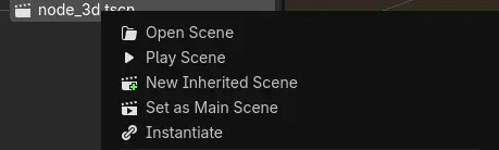 A showcase of the new "Play Scene" option in the file system context menu
