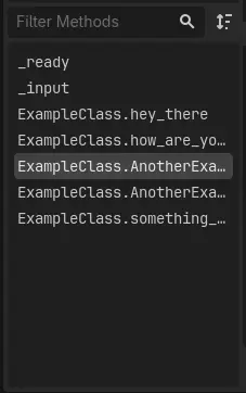 A small sample of the previous script method outline