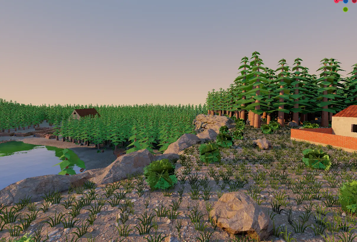 Showcasing a scene with screen space contact shadows enabled