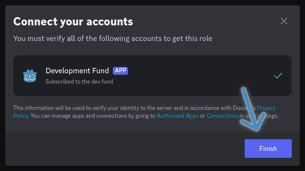 Screenshot of discord prompt asking for Authorization