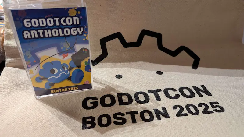 A glamour shot of the GodotCon Anthology Mixtape.