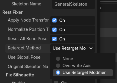 Inspector of RetargetModifier3D