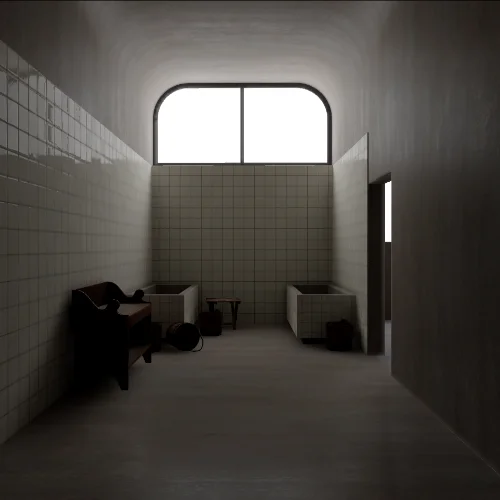 Bathroom scene on Compatibility with specular occlusion from ambient light.
