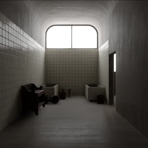 Bathroom scene on Forward+ with specular occlusion from ambient light.